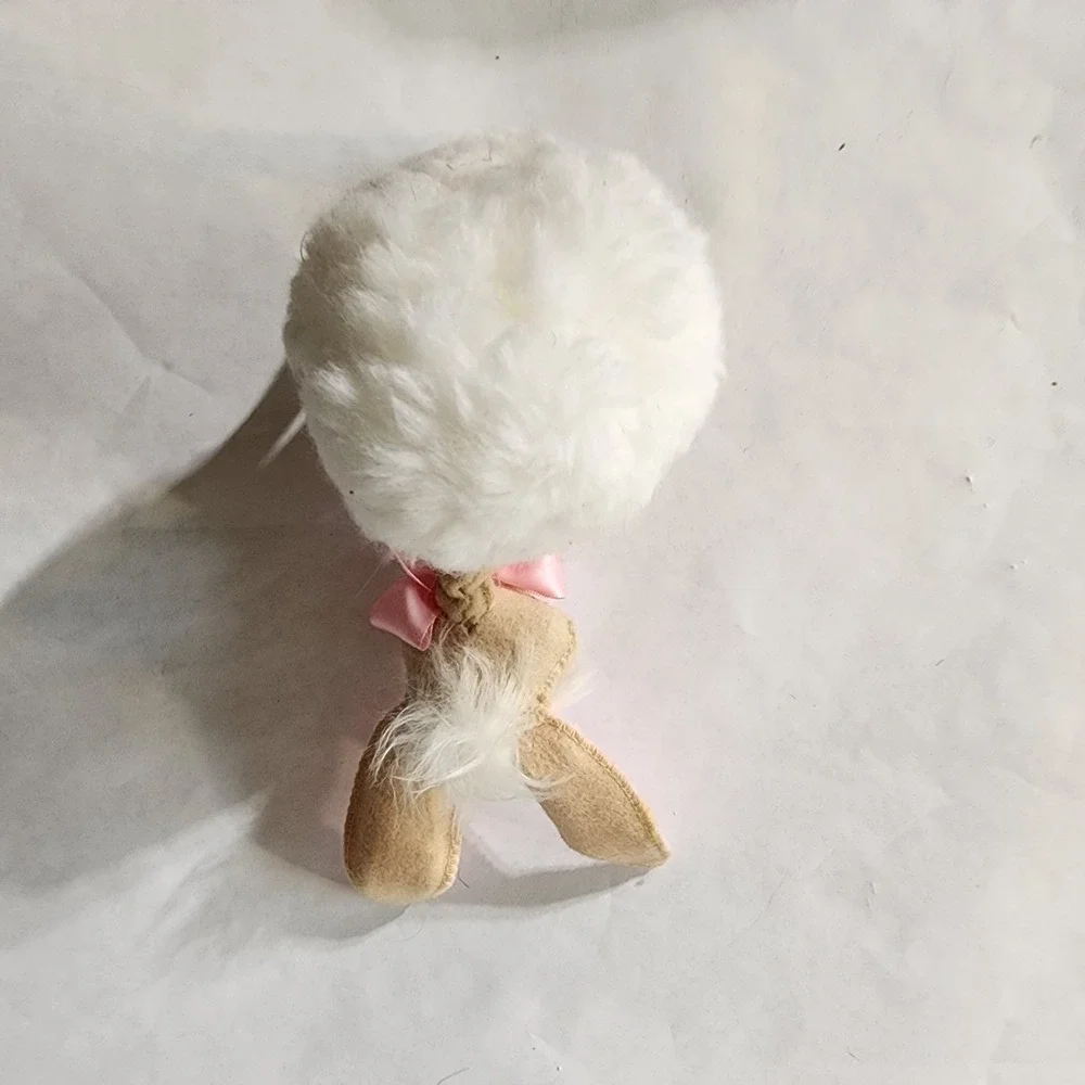 Annalee Easter Bunny Felt Figurine - Pink‎ Bow & Ears - Retired Spring Rabbit